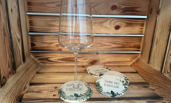 Glasuntersetzer "ein Kompliment"